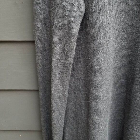 Loft Wool Blend Gray Open Front Cardigan Sweater size Medium - Picture 4 of 10